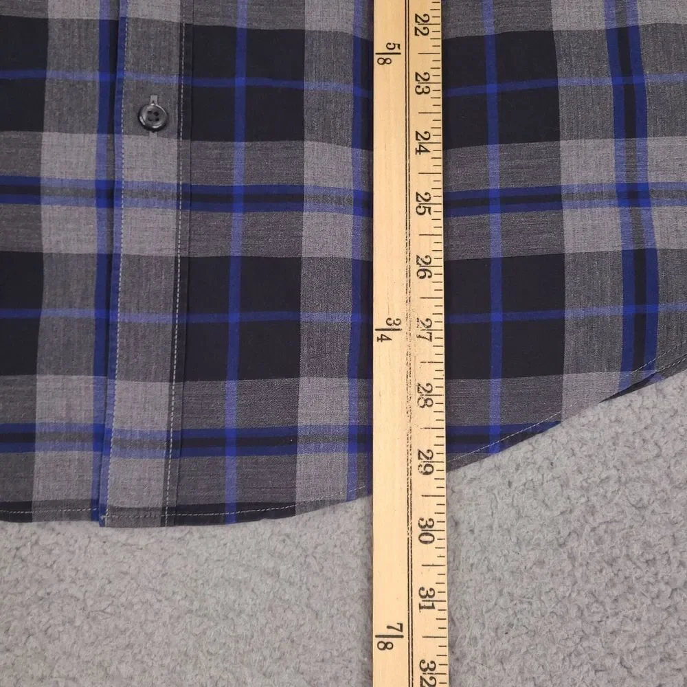 J. Crew Shirt Mens XL Gray‎ Black Blue Button Down Long Sleeve Preppy Casual
